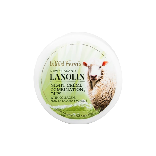 Wild Ferns Lanolin Night Creme 100g Combination to Oily