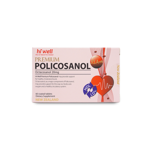 Hi Well Premium Policosanol 60 Tablets (Exp. 06/2024)