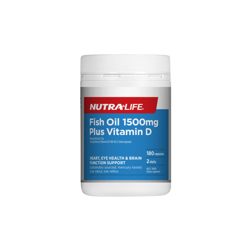 Nutralife Fish Oil 1500mg Plus Vitamin D 180Capsules