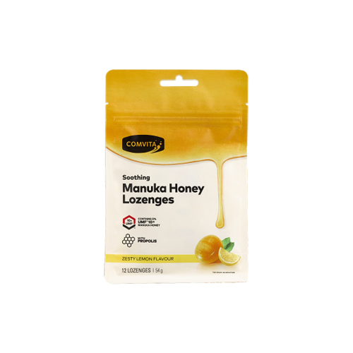 Comvita Soothing Manuka Honey Lozenges Zesty Lemon Flavour 12s